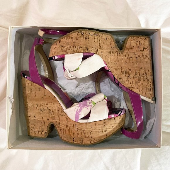 Jimmy Choo Platform Peep Toe Heels - Picture 1 of 7